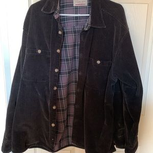 Blue Corduroy Shacket with Flannel Lining XL